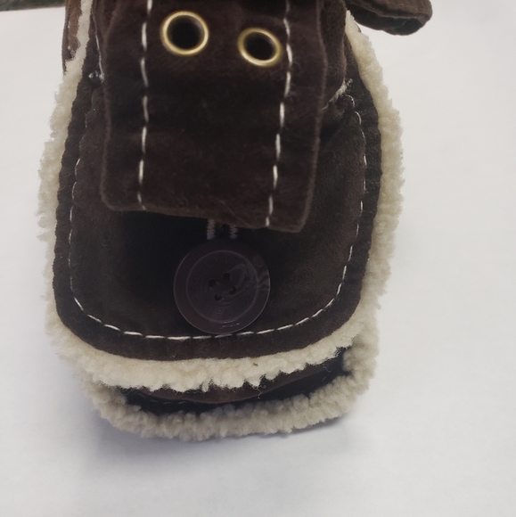 Gap small brown velvet shoulder bag w/ foe lamb sk - Picture 3 of 5